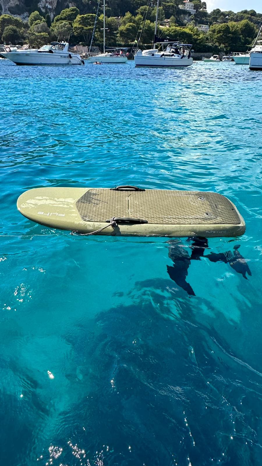 A Fliteboard floating in the water