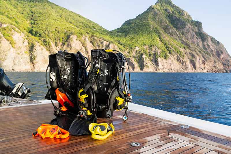 Scubapro Person riding a hydrofoil bike on a lake