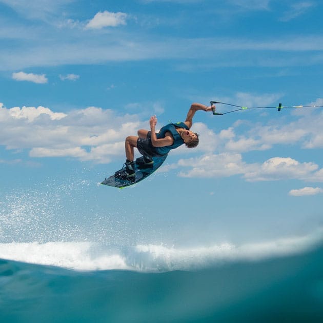 A woman gliding on a Fliteboard in the ocean.