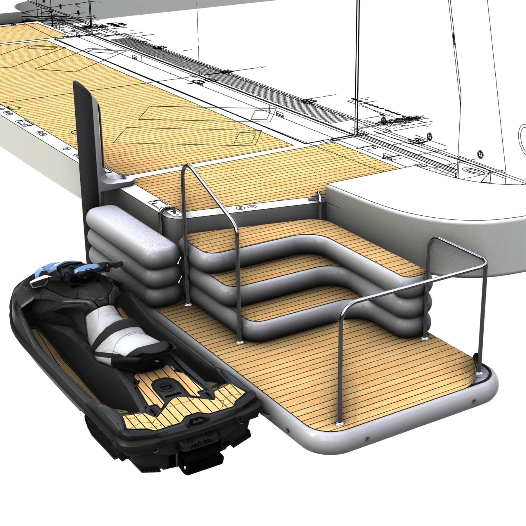 Platforms Jet Ski Dock with steps